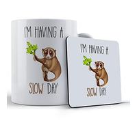 Funny Mug Slow Loris Gift Mug & Coaster I'm Having A Slow Day, Ceramic, 11 fl. oz.