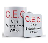 Funny Mug Work, Manager, Boss, Colleague Chief Entertainment Officer - Gift Mug & Coaster, Ceramic, 11 fl. oz.