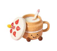 Funny Mugs | Ceramic 400ml With Lid Spoon And Legs,Cake Shaped Cup for Tea and Coffee | For Christmas Birthday Valentine Home Office School Coffee Shop Water Tea Milk Drinks