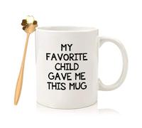 Funny Mugs for Mum Dad- 11oz Ceramic Mum Mugs Coffee Cup with Spoon Funny Novelty Gift Birthday Fathers Day Christmas Gifts for Grandpa Grandma Present Mug from Daughter Son Dishwasher Safe Cup White