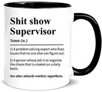 Funny Mugs - Shit Show Supervisor Mug,for Boss, Team Manger, Director Thank You Mug,11oz Ceramic Coffee Mug/Tea Cup