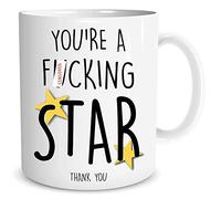 Funny Mugs You're A Fucking Star Thank You Gift Appreciation Present Colleague Co Worker Friend Gift Coffee Mug Employee Office WSDMUG1537