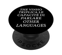 Funny Multilingual Polyglot Wine Pun English Italian Joke PopSockets Adhesive PopGrip