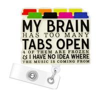 Funny Multitasking Brain Tabs Open Badge Reel for ER Nurse Receptionist