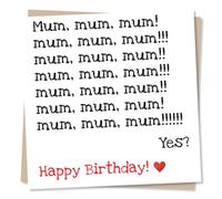 Funny Mum Birthday Card - Love Heart Design - Shouting - Happy Birthday Card for Mom from Son or Daughter