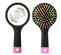 Funny Mum Gift - “Dear Mom I’m So Glad You’re My Mom” Floral Design, Magic Hair, Curl, Straight, Massage Comb Brush For Girl-Women.
