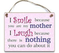 Funny Mum Gift For Mother From Daughter Son Wall Plaque, Pink Decorative Day Sign, 16 x 12 cm