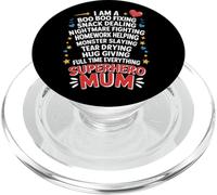 Funny Mum Life Super Mum Mothers Day Parenting Humour PopSockets PopGrip for MagSafe