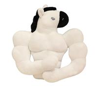 Funny Muscle Horse Plush Pillow 40cm Buff Horse Stuffed Animal Soft Large Cushion for Sofa Bedroom Decor Gift