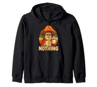 Funny Mushroom Coffee Sarcasm Anti-Vibe Art Zip Hoodie