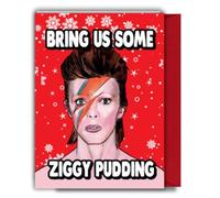 Funny Music Christmas Card - Bring Us Some Ziggy Pudding XM309
