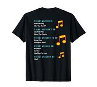 Funny Music Lyrics - Things We Did - Things We Didn't REAR T-Shirt
