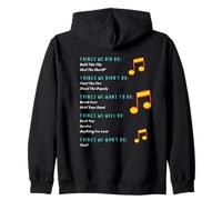 Funny Music Lyrics - Things We Did - Things We Didn't REAR Zip Hoodie