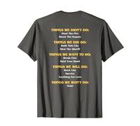 Funny Music Lyrics - Things We Did - We Didn't Do - Rear T-Shirt, Men, Asphalt Grey, 5X-Large