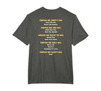 Funny Music Lyrics - Things We Did - We Didn't Do - Rear T-Shirt, Men's Big and Tall, Asphalt Grey, 5X Tall