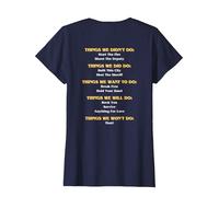 Funny Music Lyrics - Things We Did - We Didn't Do - Rear T-Shirt, Women, Navy Blue, Small