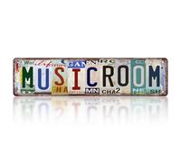 Funny Music Metal Sign, Vintage Music Room Wall Decor, Musical Room Tin Signs for Studio, Classroom, Garage, Home Bar, Man Cave Accessories, Gift for Music Lovers, 16 x 4 Inches