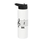 Funny Music Shh Quarter Rest Stainless Steel Insulated Water Bottle