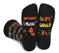 Funny Music Socks for Men Dad Teenage Boys - Novelty Funky Odd Happy Fun Socks for Musician Music Lover - Musical Decorations Ornaments Fathers Day Birthday Gifts Ideas Christmas Stocking Filler