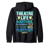 Funny Musical Theater Life Thespian Theatre Nerd Actor Gifts Zip Hoodie