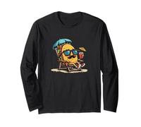 Funny Mustache Beard Taco with Vacation Costume Long Sleeve T-Shirt