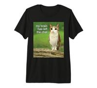 Funny My Brain Has Left The Chat Meowl Gen Z Meme Premium T-Shirt