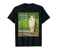 Funny My Brain Has Left The Chat Meowl Gen Z Meme T-Shirt