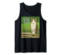 Funny My Brain Has Left The Chat Meowl Gen Z Meme Tank Top