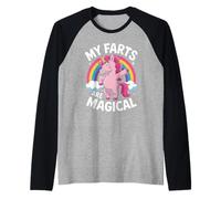 Funny My Farts are Magical Saying Rainbow Unicorn Women Men Raglan Baseball Tee