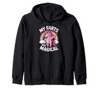 Funny My Farts Are Magical Saying Rainbow Unicorn Women Men Zip Hoodie