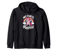 Funny My Farts Are Magical Saying Rainbow Unicorn Women Men Zip Hoodie