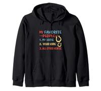 Funny My Favorite People Are Horses Design Zip Hoodie