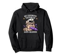 Funny MY FAVORITE VETERAN EATS CRAYONS Jarhead Family Pullover Hoodie