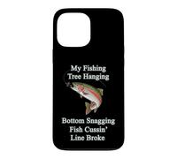 Funny My Fishing Tree Hanging Bottom Snagging Trout Design Case for iPhone 13 Pro Max