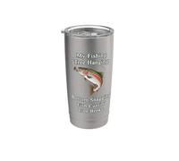 Funny My Fishing Tree Hanging Bottom Snagging Trout Design Stainless Steel Insulated Tumbler