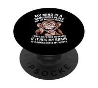 Funny My Mind Is A Dangerous Place No Filter Sarcastic Quote PopSockets Adhesive PopGrip