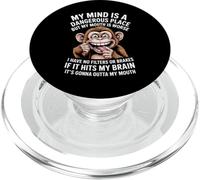 Funny My Mind Is A Dangerous Place No Filter Sarcastic Quote PopSockets PopGrip for MagSafe
