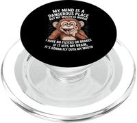 Funny My Mind Is A Dangerous Place No Filter Sarcastic Quote PopSockets PopGrip for MagSafe