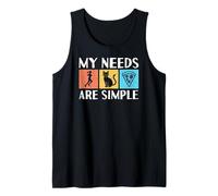 Funny My Needs are Simple Runner Running Cat Pizza Tank Top