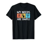 Funny My Needs are Simple Runner Running Cat Pizza Value Graphic T-Shirt