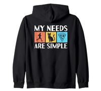 Funny My Needs Are Simple Runner Running Cat Pizza Zip Hoodie