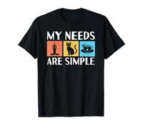 Funny My Needs are Simple Yoga Cat Tea T-Shirt