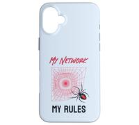 Funny My Network My Rules Redback Spider Web Case for iPhone 16 Plus