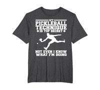 Funny My Pickleball Technique is Top Secret T-Shirt, Men's Big and Tall, Dark Heather Grey, 2X Tall