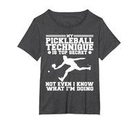 Funny My Pickleball Technique is Top Secret T-Shirt, Women's Plus, Dark Heather Grey, 6X
