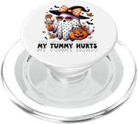 Funny My Tummy Hurts Cute Pink Ghost Boujee Halloween Coffee PopSockets PopGrip for MagSafe
