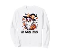 Funny My Tummy Hurts Cute Pink Ghost Boujee Halloween Coffee Sweatshirt