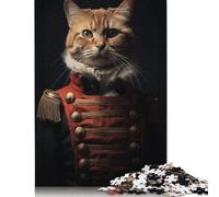 Funny Napoleon Tabby Cat Puzzles 500 Piece Puzzles Jigsaw Puzzles for Adults Educational Game Challenge Toy 500pcs (52x38cm)
