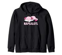 Funny Napping Axolotl Sleeping Naps Lazy Morning Resting Zip Hoodie