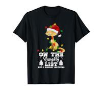 Funny Naughty Christmas Cat Lights Grumpy Xmas T-Shirt